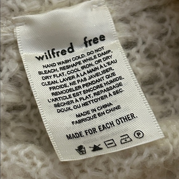 NWOT Aritzia Wilfred Free Fortune Alpaca knit cardigan in cream colour medium - Picture 6 of 7